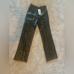 Leather Wide Leg Trousers